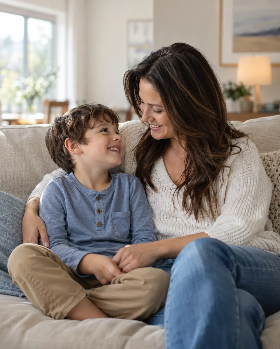 A parent and child spending time together